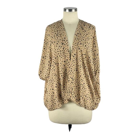 SUNDAY BEST Cosimo Kimono Cardigan Sweater Leopard Size XS Aritzia Open Front - Picture 1 of 5